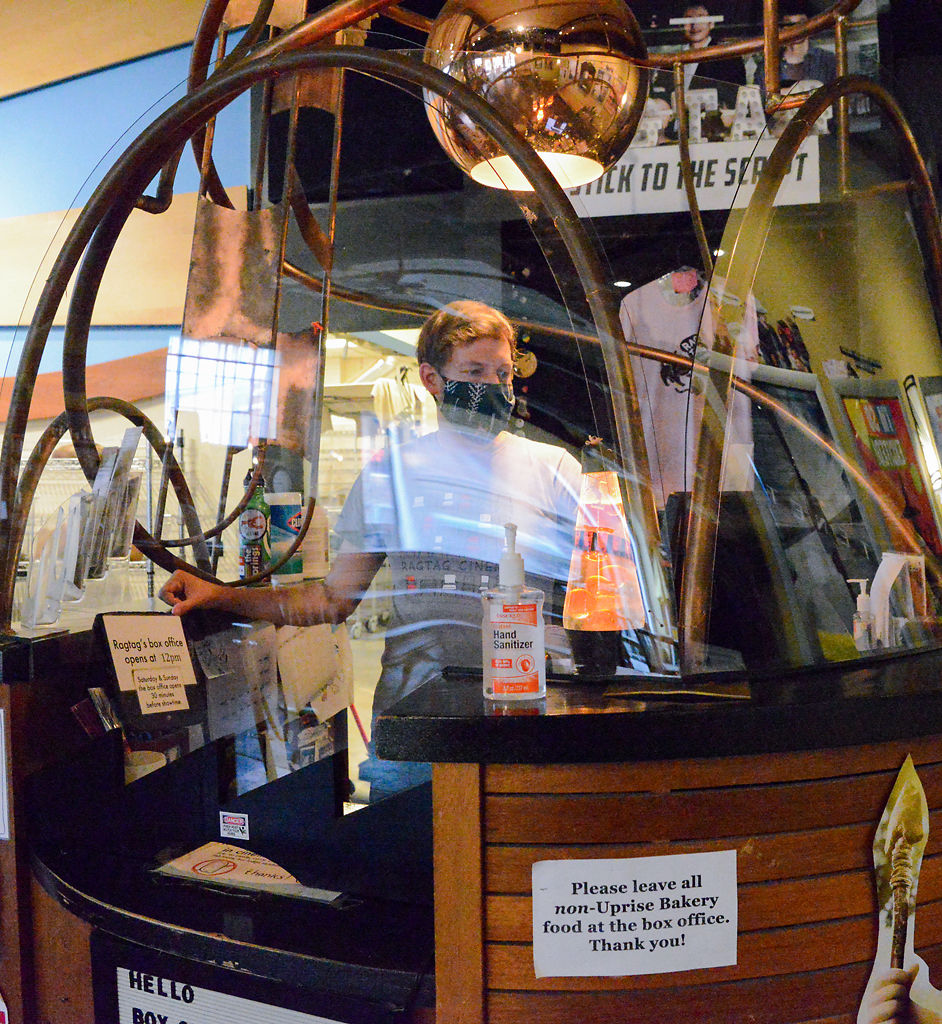 Bernie McDonald tends the ticket booth